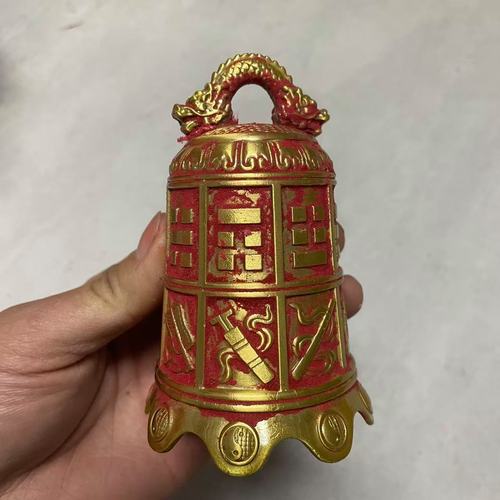 黄铜龙头朱砂八宝铃铛五黄二黑铜铃铛家居平安门装饰工艺礼品